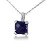 2ct Cushion Amethyst and Diamond Pendant in 10k White Gold Image-2