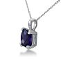 2ct Cushion Amethyst and Diamond Pendant in 10k White Gold Image-3