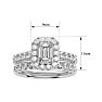Previously Owned 2 1/2 Carat Emerald Cut Halo Lab Grown Diamond Bridal Set In 14 Karat White Gold, Size 8.5 Image-5