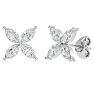 Previously Owned 2 Carat Marquise Shape Diamond Cluster Stud Earrings In 14 Karat White Gold Image-1