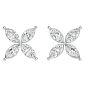 Previously Owned 2 Carat Marquise Shape Diamond Cluster Stud Earrings In 14 Karat White Gold Image-2