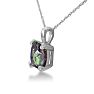 2 Carat Cushion Shape Mystic Topaz Necklace With Diamond Prongs In 10 Karat White Gold, 18 Inches Image-3