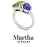 Martha Stewart 4 3/4 Carat Peridot and Amethyst Two Stone Ring In Sterling Silver Image-7