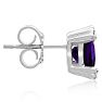 2ct Cushion Amethyst and Diamond Earrings in 10k White Gold Image-4