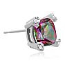 2ct Cushion Mystic Topaz and Diamond Earrings in 10k White Gold Image-3