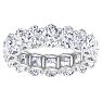 Estate Jewelry 7 Carat Oval Shape Lab Grown Diamond Eternity Ring In 14 Karat White Gold, Ring Size 4.5 Image-1