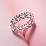 Estate Jewelry 7 Carat Oval Shape Lab Grown Diamond Eternity Ring In 14 Karat White Gold, Ring Size 4.5 Image-7