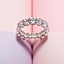 Estate Jewelry 7 Carat Oval Shape Lab Grown Diamond Eternity Ring In 14 Karat White Gold, Ring Size 4.5 Image-8