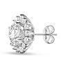 Estate Jewelry 5 Carat Lab Grown Diamond Halo Stud Earrings In 14 Karat White Gold, 2 Carat Center Diamond! Image-3