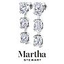 Martha Stewart 5 Carat Oval Shape Lab Grown Diamond Drop Earrings In 14 Karat White Gold Image-8