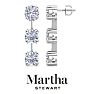 Martha Stewart 5 Carat Round Shape Lab Grown Diamond Drop Earrings In 14 Karat White Gold Image-1