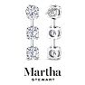 Martha Stewart 5 Carat Round Shape Lab Grown Diamond Drop Earrings In 14 Karat White Gold Image-2