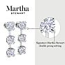 Martha Stewart 5 Carat Round Shape Lab Grown Diamond Drop Earrings In 14 Karat White Gold Image-3