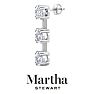 Martha Stewart 5 Carat Round Shape Lab Grown Diamond Drop Earrings In 14 Karat White Gold Image-7