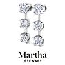 Martha Stewart 5 Carat Round Shape Lab Grown Diamond Drop Earrings In 14 Karat White Gold Image-8