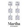 Martha Stewart 5 Carat Round Shape Lab Grown Diamond Drop Earrings In 14 Karat White Gold Image-9