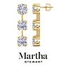 Martha Stewart 5 Carat Round Shape Lab Grown Diamond Drop Earrings In 14 Karat Yellow Gold Image-1