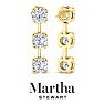 Martha Stewart 5 Carat Round Shape Lab Grown Diamond Drop Earrings In 14 Karat Yellow Gold Image-2