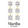 Martha Stewart 5 Carat Round Shape Lab Grown Diamond Drop Earrings In 14 Karat Yellow Gold Image-6