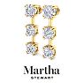 Martha Stewart 5 Carat Round Shape Lab Grown Diamond Drop Earrings In 14 Karat Yellow Gold Image-8