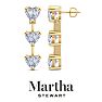 Martha Stewart 5 Carat Heart Shape Lab Grown Diamond Drop Earrings In 14 Karat Yellow Gold Image-1