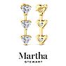 Martha Stewart 5 Carat Heart Shape Lab Grown Diamond Drop Earrings In 14 Karat Yellow Gold Image-2