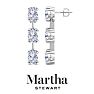Martha Stewart 3 Carat Oval Shape Lab Grown Diamond Drop Earrings In 14 Karat White Gold Image-1
