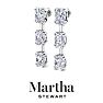 Martha Stewart 3 Carat Oval Shape Lab Grown Diamond Drop Earrings In 14 Karat White Gold Image-8