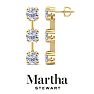 Martha Stewart 3 Carat Round Shape Lab Grown Diamond Drop Earrings In 14 Karat Yellow Gold Image-1
