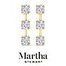 Martha Stewart 3 Carat Round Shape Lab Grown Diamond Drop Earrings In 14 Karat Yellow Gold Image-6