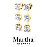 Martha Stewart 3 Carat Round Shape Lab Grown Diamond Drop Earrings In 14 Karat Yellow Gold Image-8