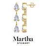 Martha Stewart 3 Carat Pear Shape Lab Grown Diamond Drop Earrings In 14 Karat Yellow Gold Image-1