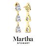 Martha Stewart 3 Carat Pear Shape Lab Grown Diamond Drop Earrings In 14 Karat Yellow Gold Image-2