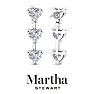 Martha Stewart 3 Carat Heart Shape Lab Grown Diamond Drop Earrings In 14 Karat White Gold Image-2