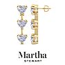 Martha Stewart 3 Carat Heart Shape Lab Grown Diamond Drop Earrings In 14 Karat Yellow Gold Image-1