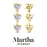 Martha Stewart 3 Carat Heart Shape Lab Grown Diamond Drop Earrings In 14 Karat Yellow Gold Image-2