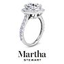 Martha Stewart 4 Carat Cushion Cut Lab Grown Diamond Halo Engagement Ring In 14K White Gold Image-7