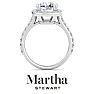 Martha Stewart 4 Carat Cushion Cut Lab Grown Diamond Halo Engagement Ring In 14K White Gold Image-8