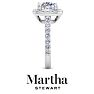 Martha Stewart 4 Carat Cushion Cut Lab Grown Diamond Halo Engagement Ring In 14K White Gold Image-9