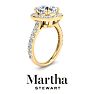 Martha Stewart 4 Carat Cushion Cut Lab Grown Diamond Halo Engagement Ring In 14K Yellow Gold Image-7