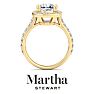 Martha Stewart 4 Carat Cushion Cut Lab Grown Diamond Halo Engagement Ring In 14K Yellow Gold Image-8