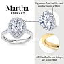 Martha Stewart 4 Carat Pear Shape Lab Grown Diamond Halo Engagement Ring In 14K White Gold Image-3