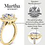 Martha Stewart 4 Carat Pear Shape Lab Grown Diamond Halo Engagement Ring In 14K White Gold Image-4