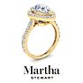 Martha Stewart 4 Carat Pear Shape Lab Grown Diamond Halo Engagement Ring In 14K Yellow Gold Image-7