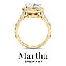 Martha Stewart 4 Carat Pear Shape Lab Grown Diamond Halo Engagement Ring In 14K Yellow Gold Image-8