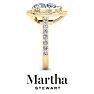 Martha Stewart 4 Carat Pear Shape Lab Grown Diamond Halo Engagement Ring In 14K Yellow Gold Image-9