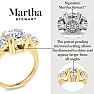 Martha Stewart 5 Carat Cushion Cut Lab Grown Diamond Three Stone Engagement Ring In 14K Yellow Gold Image-4