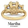 Martha Stewart 5 Carat Emerald Cut Lab Grown Diamond Three Stone Engagement Ring In 14K Yellow Gold Image-2
