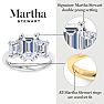 Martha Stewart 5 Carat Emerald Cut Lab Grown Diamond Three Stone Engagement Ring In 14K Yellow Gold Image-3