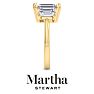 Martha Stewart 5 Carat Emerald Cut Lab Grown Diamond Three Stone Engagement Ring In 14K Yellow Gold Image-9
